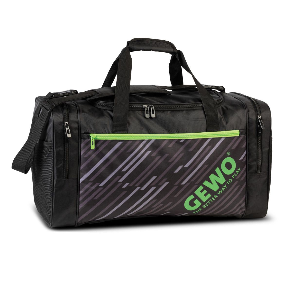 GEWO Sporttasche L Stripes schwarz/lime
