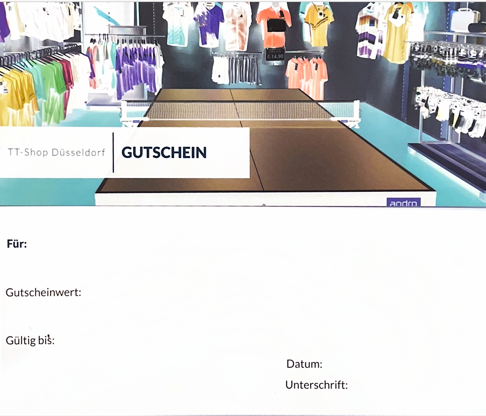 TT-Shop Düsseldorf Gutschein