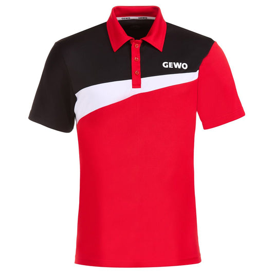 GEWO Poloshirt Fondi Baumwolle rot/schwarz