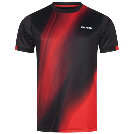 Donic T-Shirt Cream schwarz/rot